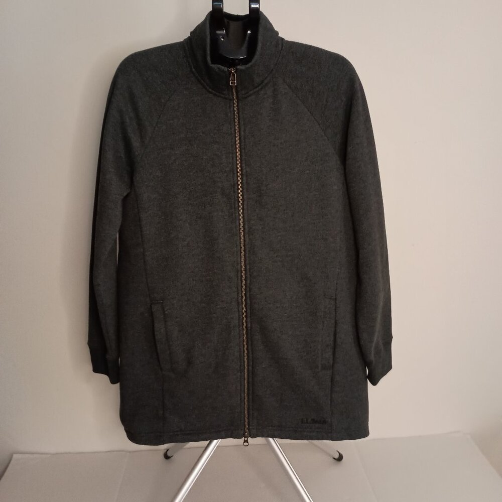 L.L. Bean 1912 Sherpa-Lined Full-Zip Long Sweatshirt Charcoal Women’s Size M - Picture 16 of 16